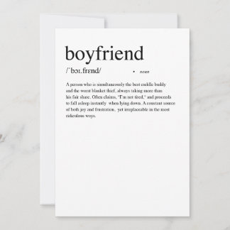 Boyfriend Definition Valentine's Day Card