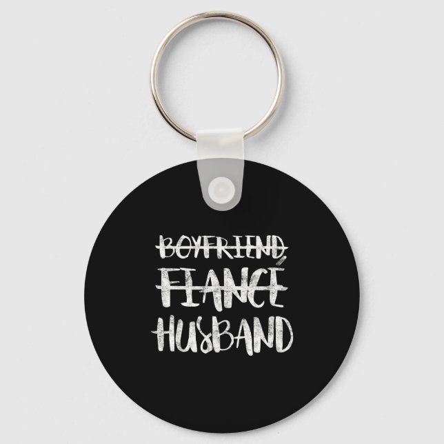 Boyfriend Fiance Husband Married Wedding Key Ring (Front)
