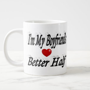 Boyfriend funny quote black text large coffee mug