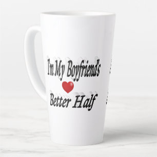 Boyfriend funny quote black text latte mug