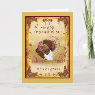 Boyfriend Happy Thanksgiving Turkey Card