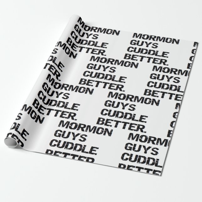 Boyfriend Husband Christmas Birthday Mormon Guys Wrapping Paper (Unrolled)