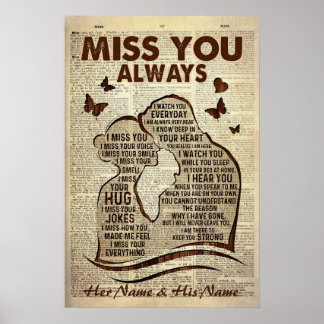 Boyfriend/Husband In Heaven Missing You Always Poster