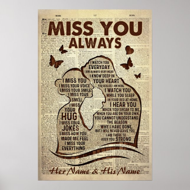 Boyfriend/Husband In Heaven Missing You Always Poster (Front)