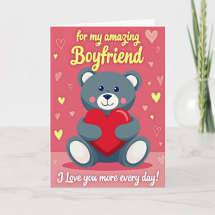 Boyfriend I Love You Bear Card
