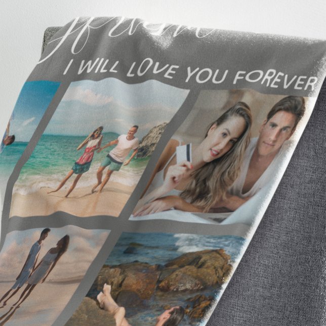 Boyfriend I Will Love You Photo Collage Fleece Blanket (Creator Uploaded)