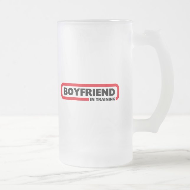 Boyfriend in Training - Valentine Gift Frosted Glass Beer Mug (Right)