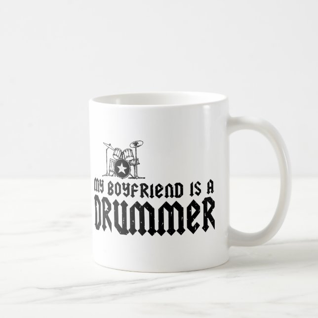 Boyfriend is a Drummer Coffee Mug (Right)