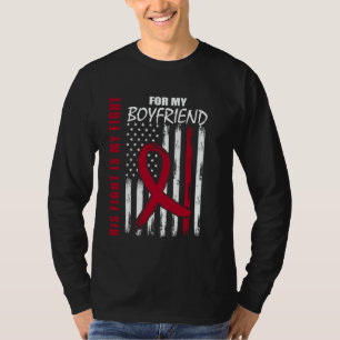 Boyfriend Multiple Myeloma Awareness American Flag T-Shirt
