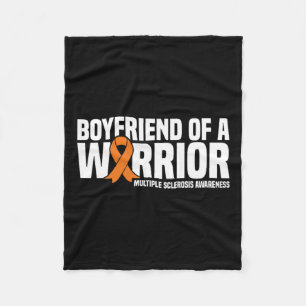 Boyfriend Of A Warrior Ms Multiple Sclerosis Aware Fleece Blanket