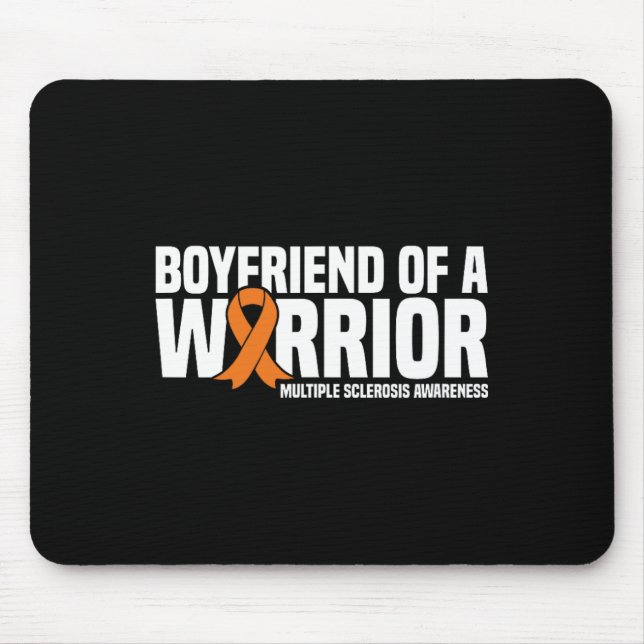 Boyfriend Of A Warrior Ms Multiple Sclerosis Aware Mouse Mat (Front)