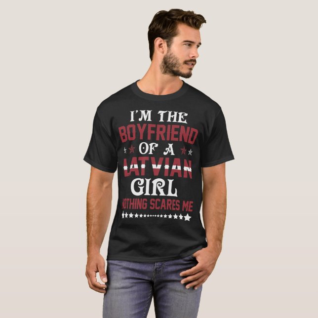 Boyfriend Of Latvian Girl Valentine Gift T-Shirt (Front Full)