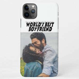 Boyfriend photo black 3d text iPhone 11Pro max case