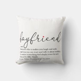 Boyfriend Photo Definition Script Red Love Heart Cushion
