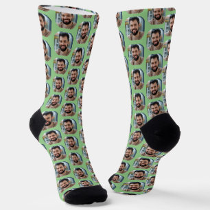 Boyfriend Photo for Girlfriend Cute Sage Green Socks