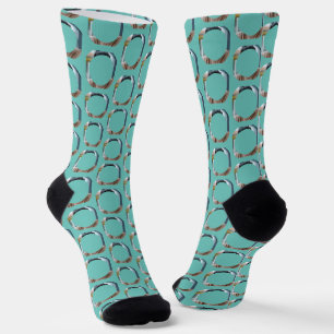 Boyfriend Photo for Girlfriend Fun Light Teal Socks