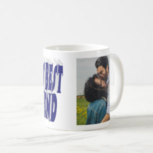 Boyfriend Photo with dark blue typography Coffee Mug