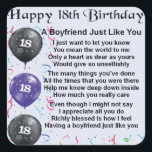 Boyfriend Poem - 18th Birthday Square Sticker<br><div class="desc">A great gift for a special boyfriend on his 18th birthday</div>