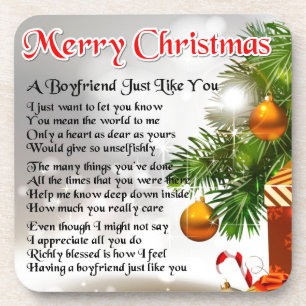 Boyfriend Poem - Christmas Design Coaster