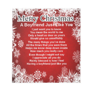 Boyfriend Poem - Christmas Design Notepad