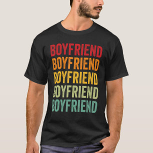 Boyfriend Rainbow Text Boyfriend Colourful T-Shirt