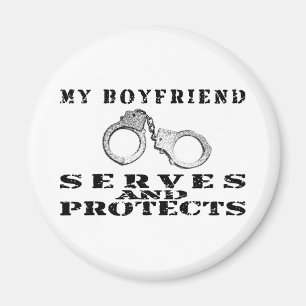 Boyfriend Serves Protects - Cuffs Magnet