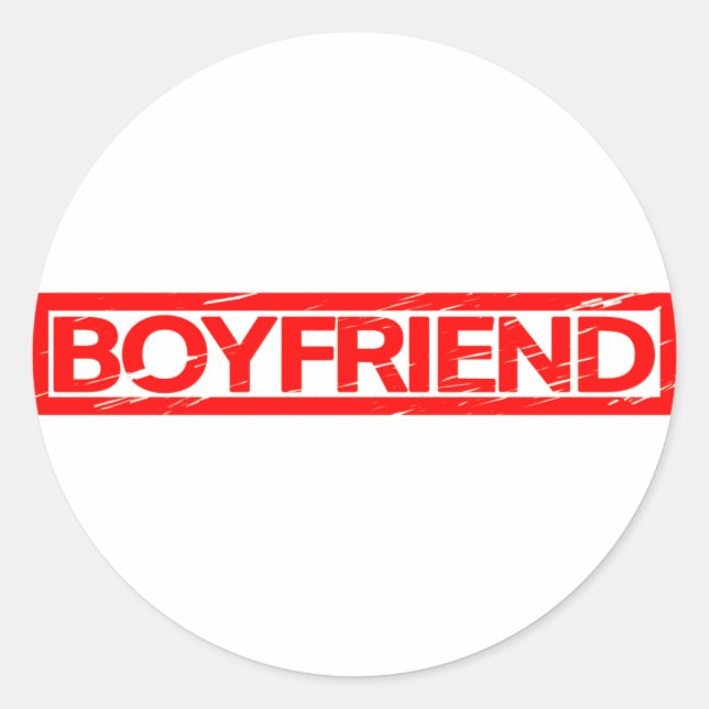 Boyfriend Stamp Classic Round Sticker (Front)
