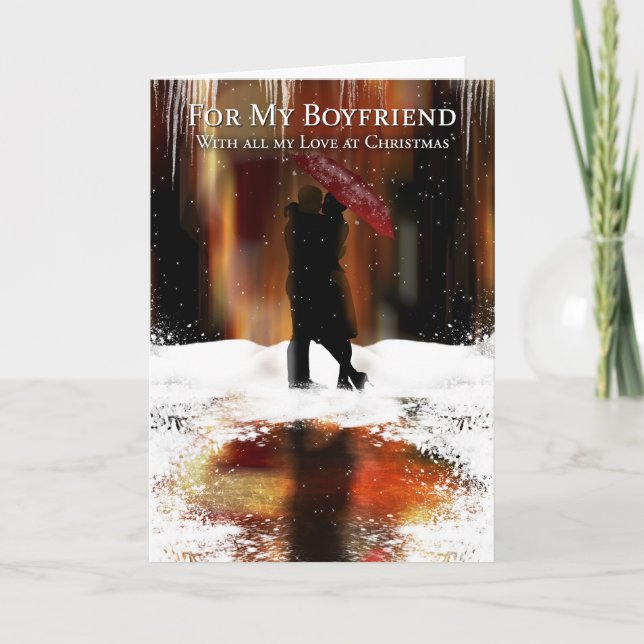 Boyfriend Stylish Christmas Holiday Card (Front)