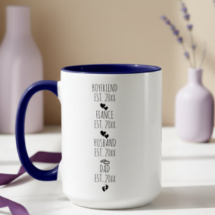 Boyfriend to Dad Milestone Custom Year  Coffee Mug