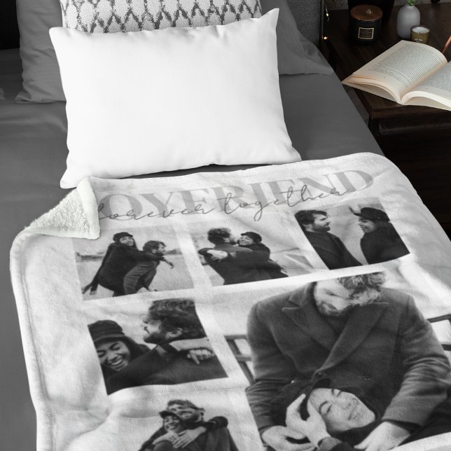 Boyfriend Together Forever Photo Collage Fleece Blanket (Creator Uploaded)