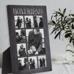 Boyfriend Together Forever Photo Collage Plaque<br><div class="desc">Memories make the best gifts, boyfriends will love this thoughtful, modern photo collage plaque, for valentines day, birthday, anniversary and any other special ocassion. The plaque features 9 photos, the template text 'BOYFRIEND, FOREVER TOGETHER', over a chalkboard effect background, personalised with your names and year. All the font styles and...</div>