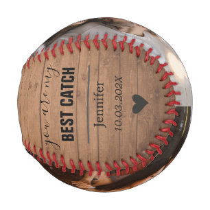 boyfriend valentine gift photo (back) rustic wood baseball