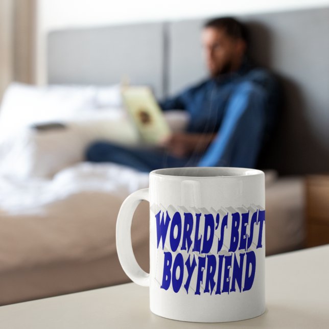 Boyfriend with blue half typography coffee mug (Creator Uploaded)