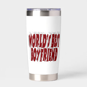 Boyfriend with burgundy half typography insulated tumbler