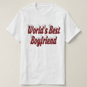 Boyfriend with burgundy script T-Shirt