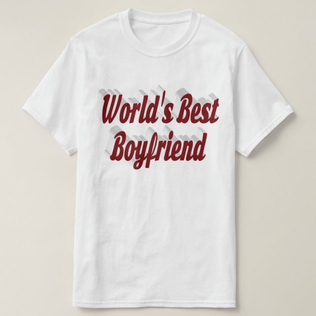 Boyfriend with burgundy script T-Shirt (Design Front)