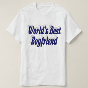 Boyfriend with dark blue script T-Shirt