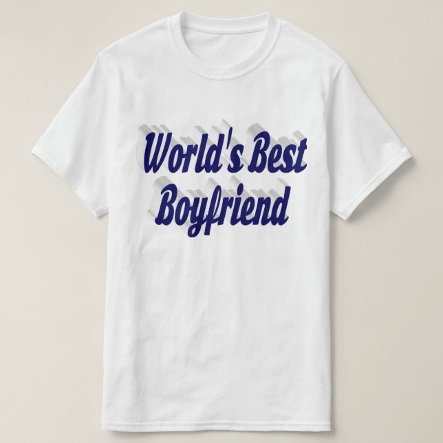 Boyfriend with dark blue script T-Shirt (Design Front)