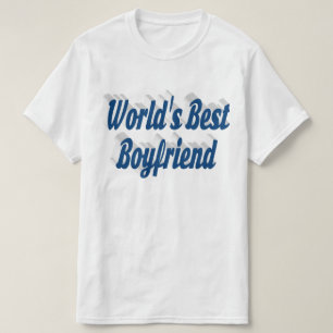 Boyfriend with sea blue script T-Shirt