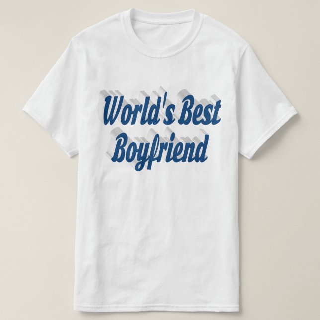 Boyfriend with sea blue script T-Shirt (Design Front)