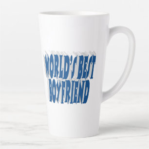 Boyfriend with sea blue text latte mug