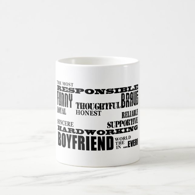 Boyfriends Best & Greatest Boyfriend : Qualities Coffee Mug (Center)