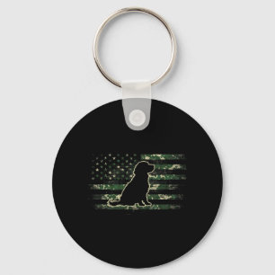 Boykin Spaniel Camouflage American Flag USA Dog Key Ring