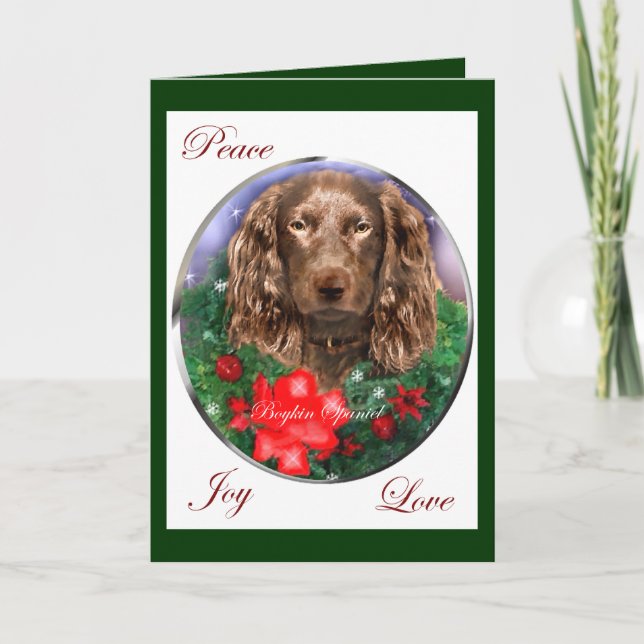 Boykin Spaniel Christmas Gifts Holiday Card (Front)