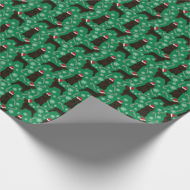 Boykin Spaniel Dog Christmas Holiday Wrapping Paper (Corner)