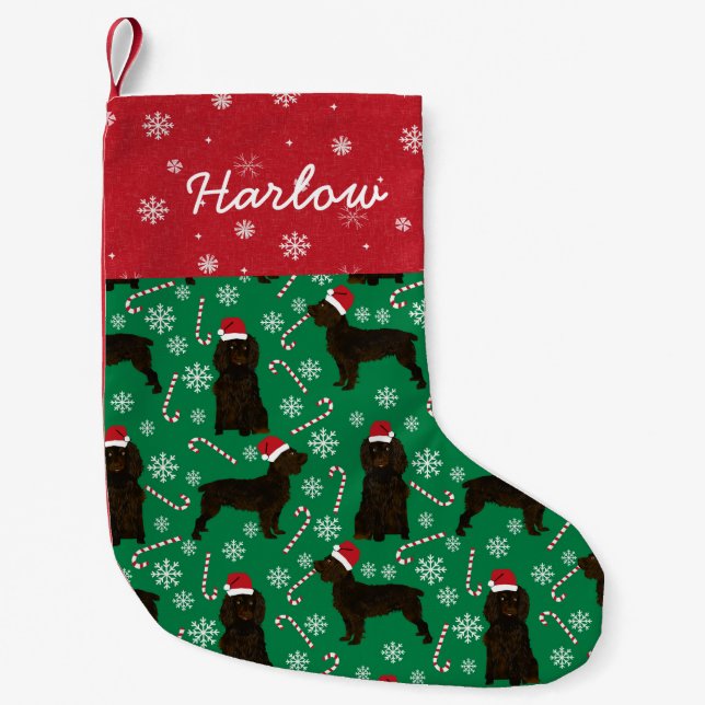 Boykin Spaniel Dog Custom Dog Name Small Christmas Stocking (Front)
