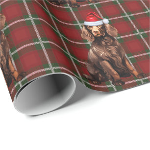 Boykin Spaniel Dog Funny Holiday Plaid Christmas Wrapping Paper