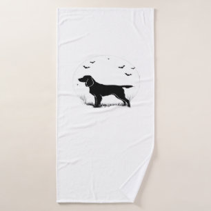 Boykin Spaniel Dog � Halloween Moon Silhouette Cla Bath Towel
