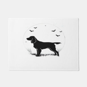 Boykin Spaniel Dog � Halloween Moon Silhouette Cla Doormat