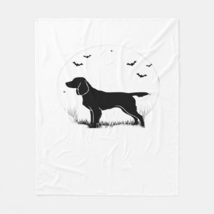 Boykin Spaniel Dog � Halloween Moon Silhouette Cla Fleece Blanket